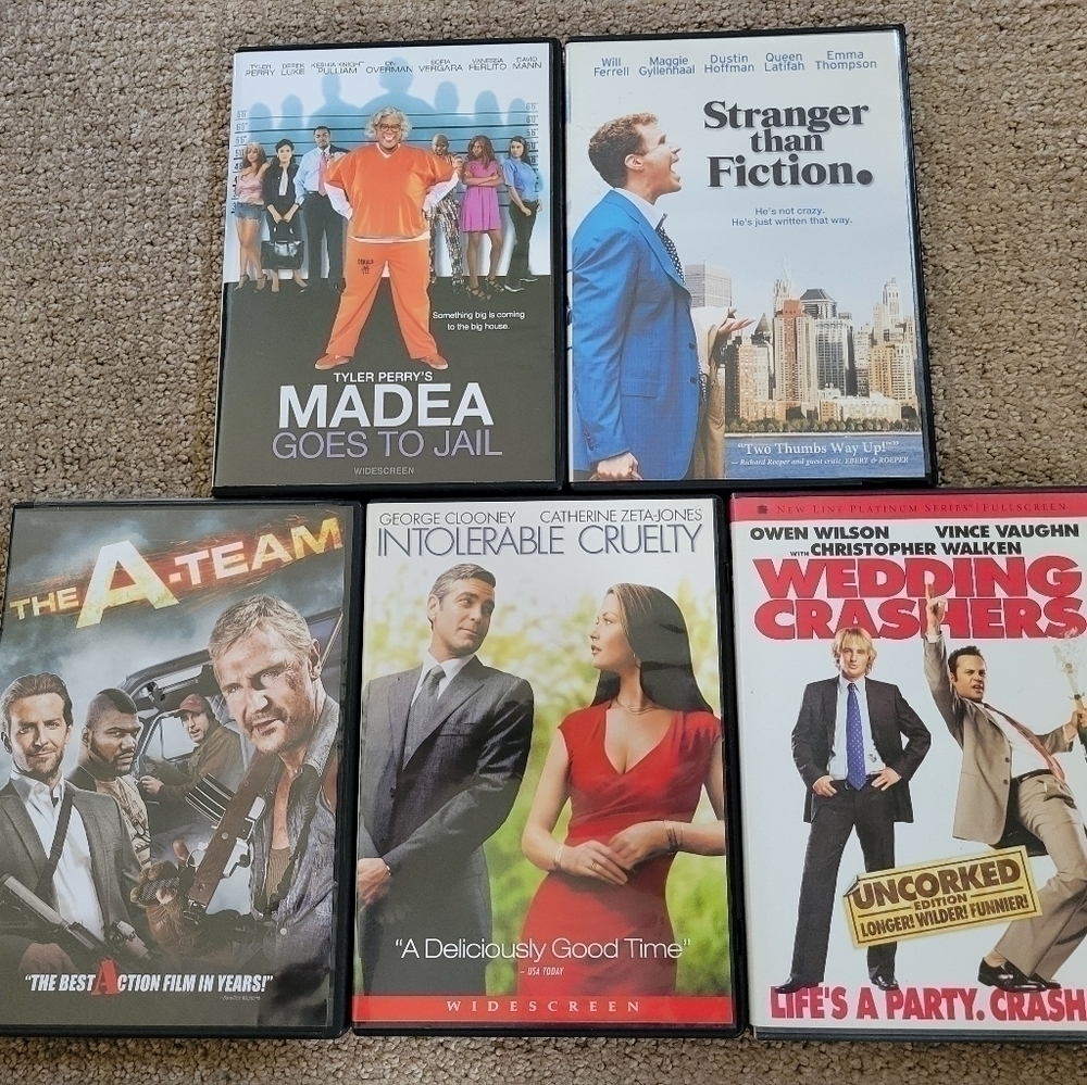 Bundle Set of 5 Comedy/ Action Filled DVDs 📀